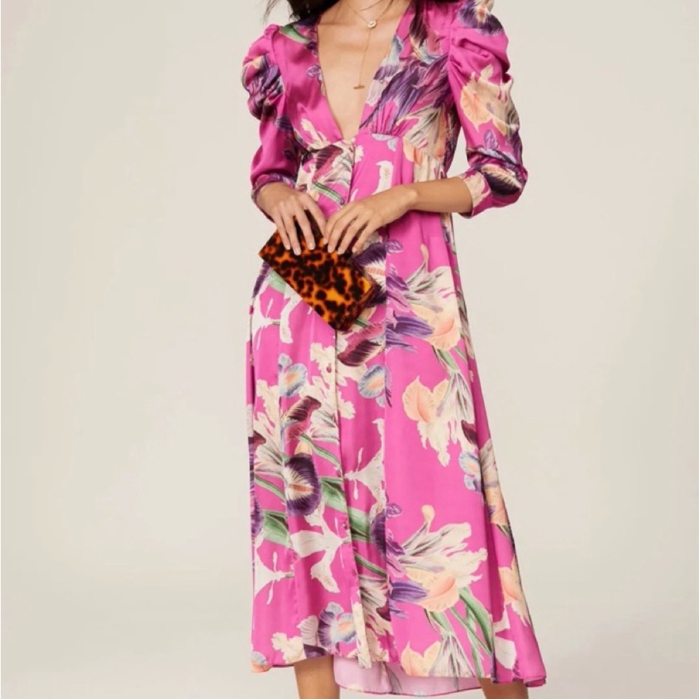 PatBo Floral Pink Midi Dress